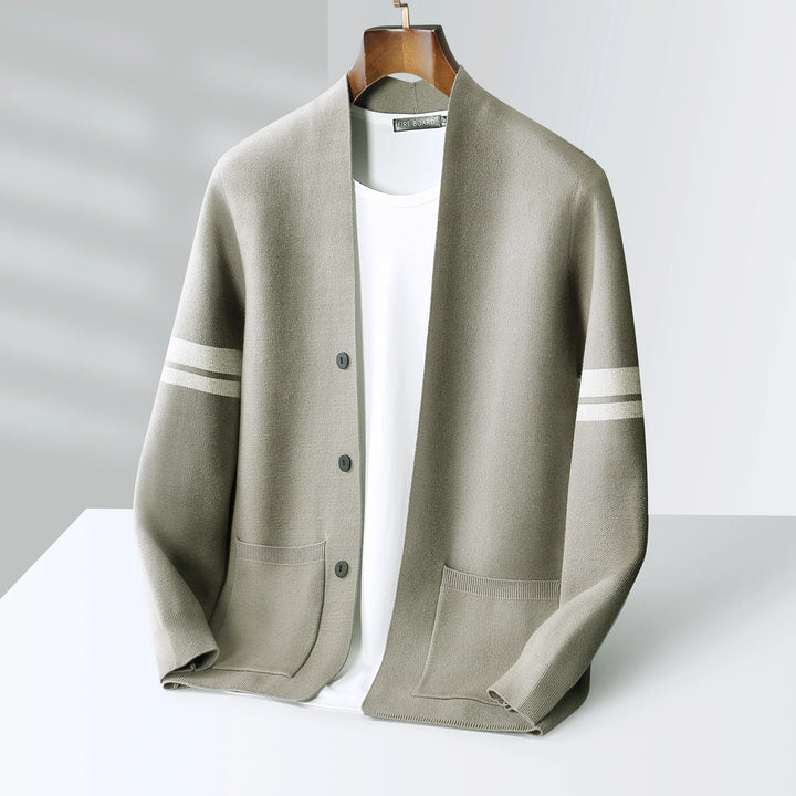 Men's Cashmere Cardigan in Florence Style Sand Beige