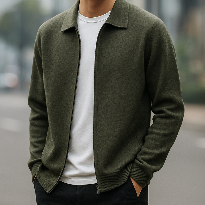 Men's Cashmere Cardigan in Roma Style