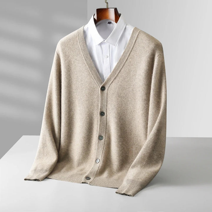 Men's Cashmere Cardigan Beige