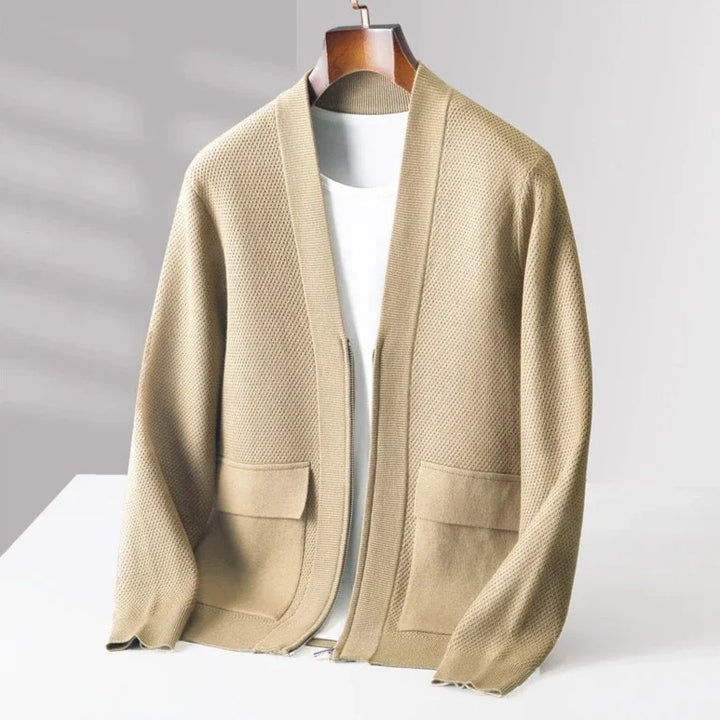Men's Cashmere Knitted Cardigan Khaki