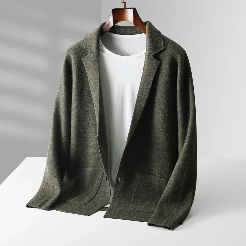 Men's Cashmere Napoli Cardigan Olive Green