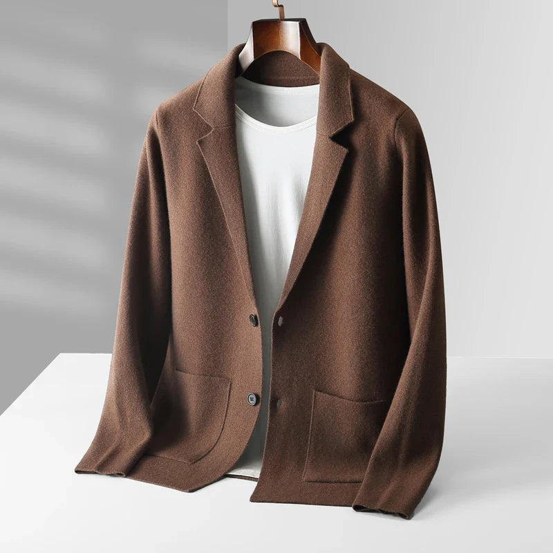 Men's Cashmere Napoli Cardigan Chestnut Brown