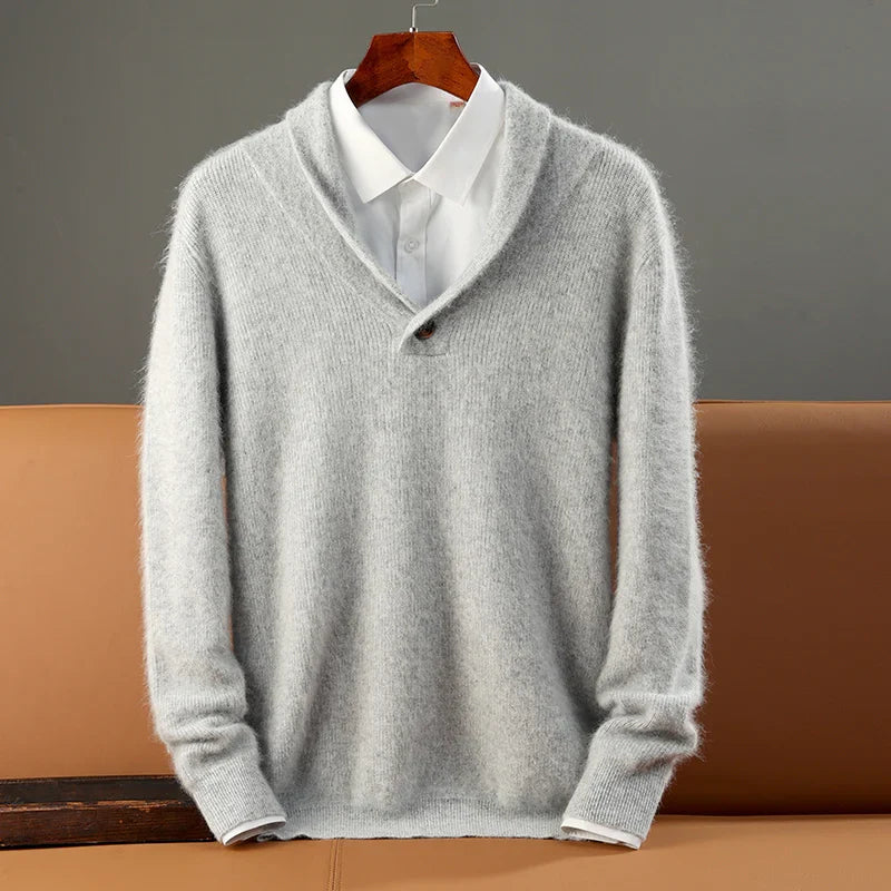 Men's Cashmere Pullover Sweater Light Grey