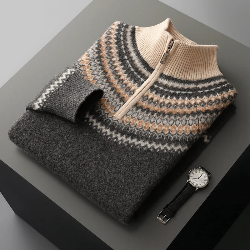 Men's Cashmere Sweater - Alpine Style Gray