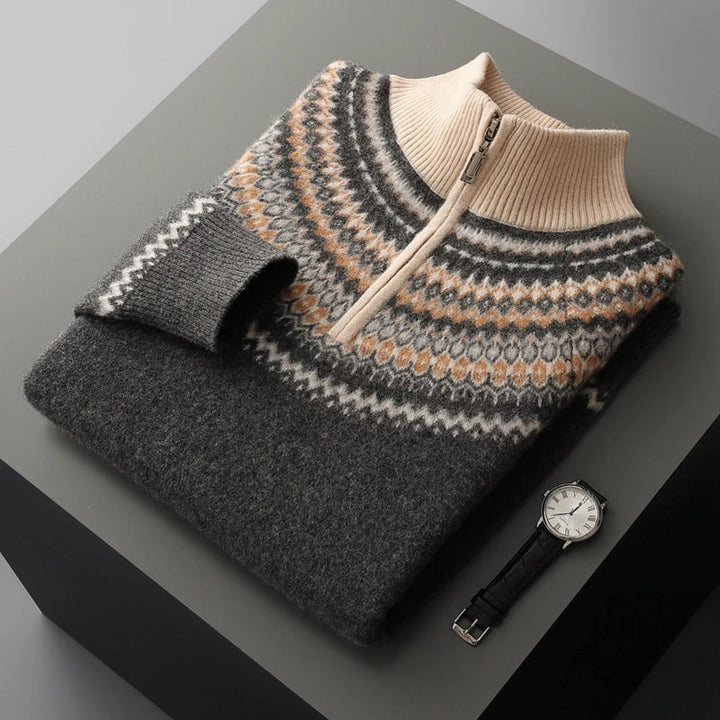 Men's Cashmere Sweater - Alpine Style Gray