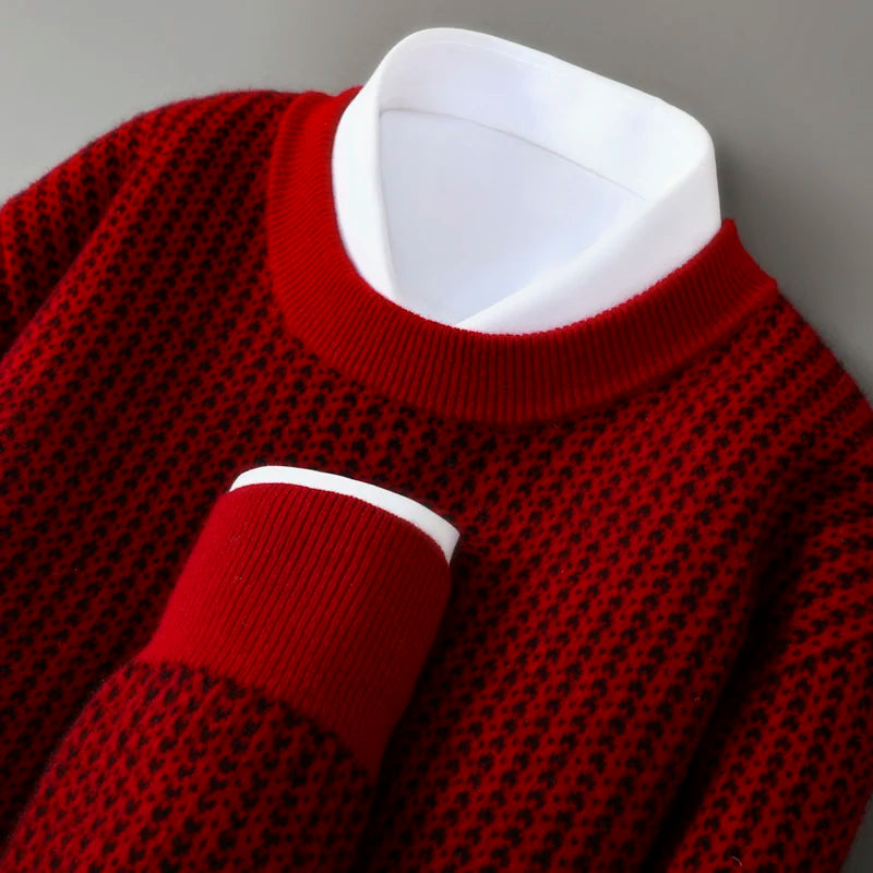 Men's Cashmere Sweater - Bergen Style Red