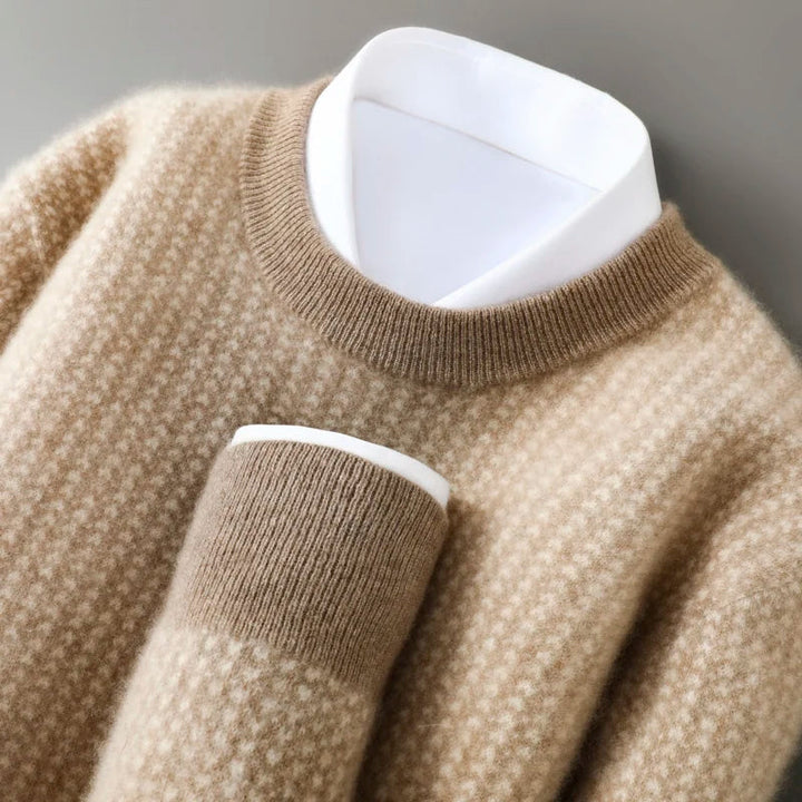 Men's Cashmere Sweater - Bergen Style Beige
