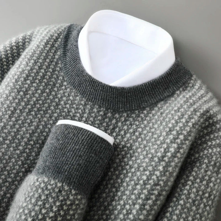 Men's Cashmere Sweater - Bergen Style Gray