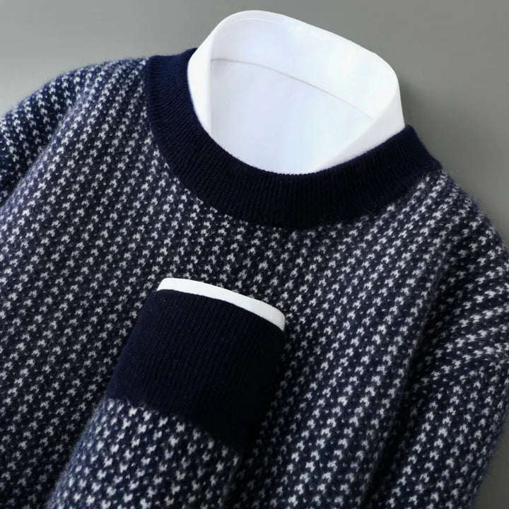 Men's Cashmere Sweater - Bergen Style Navy Blue