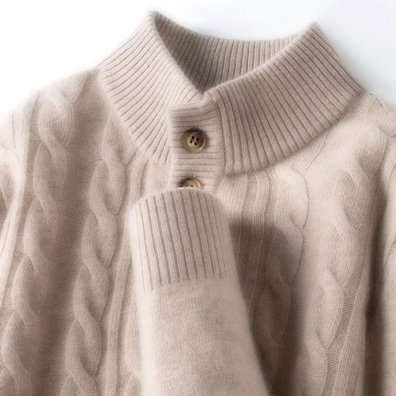 Men's Cashmere Sweater - Luxurious Comfort and Style Beige