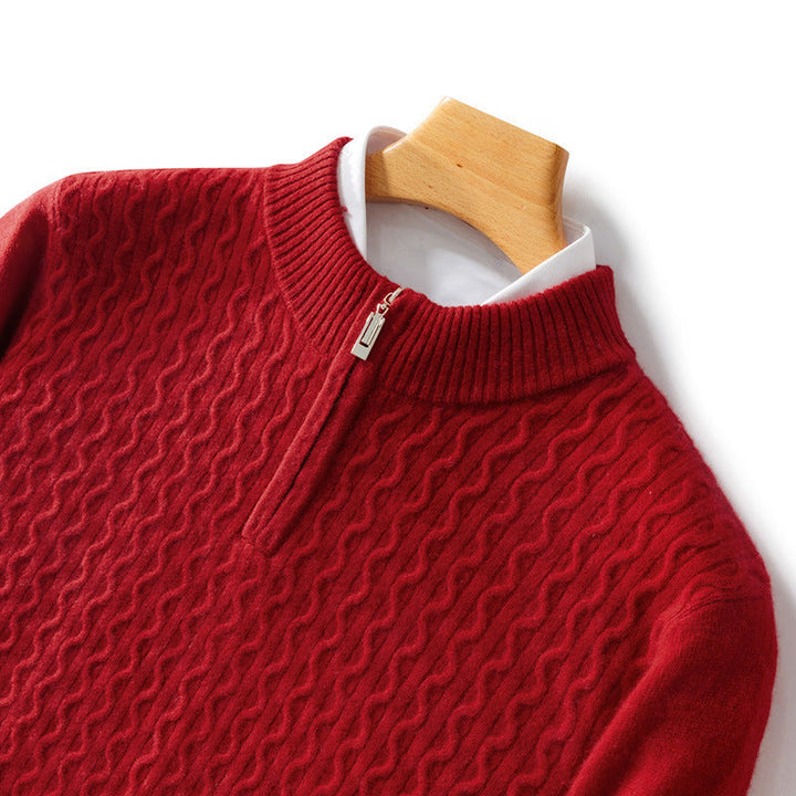 Men's Cashmere Sweater - Luxurious Comfort and Style Red