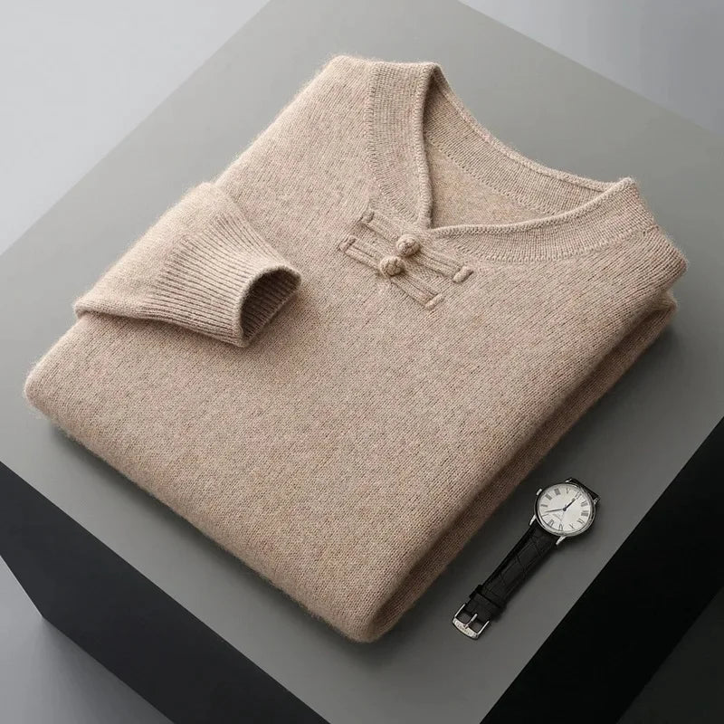 Men's Cashmere Sweater - Luxurious Comfort and Style Camel