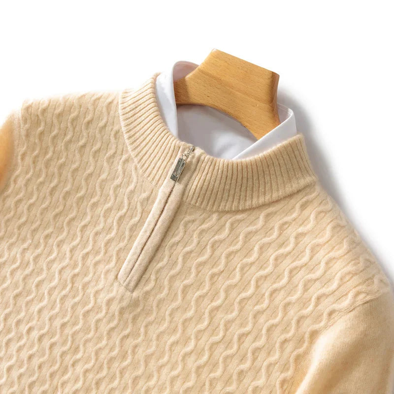 Men's Cashmere Sweater - Luxurious Comfort and Style Khaki