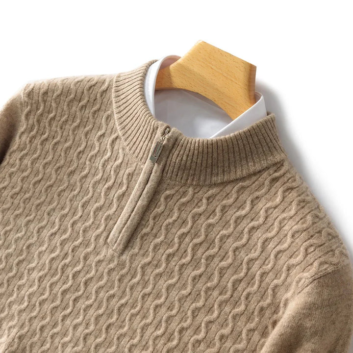 Men's Cashmere Sweater - Luxurious Comfort and Style Camel