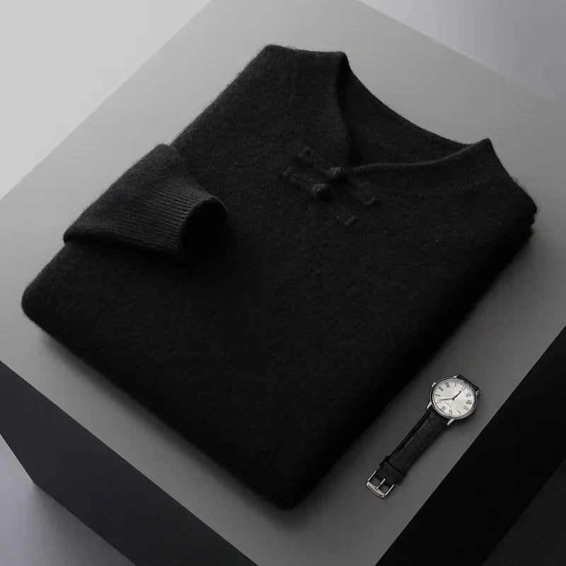 Men's Cashmere Sweater - Luxurious Comfort and Style Black