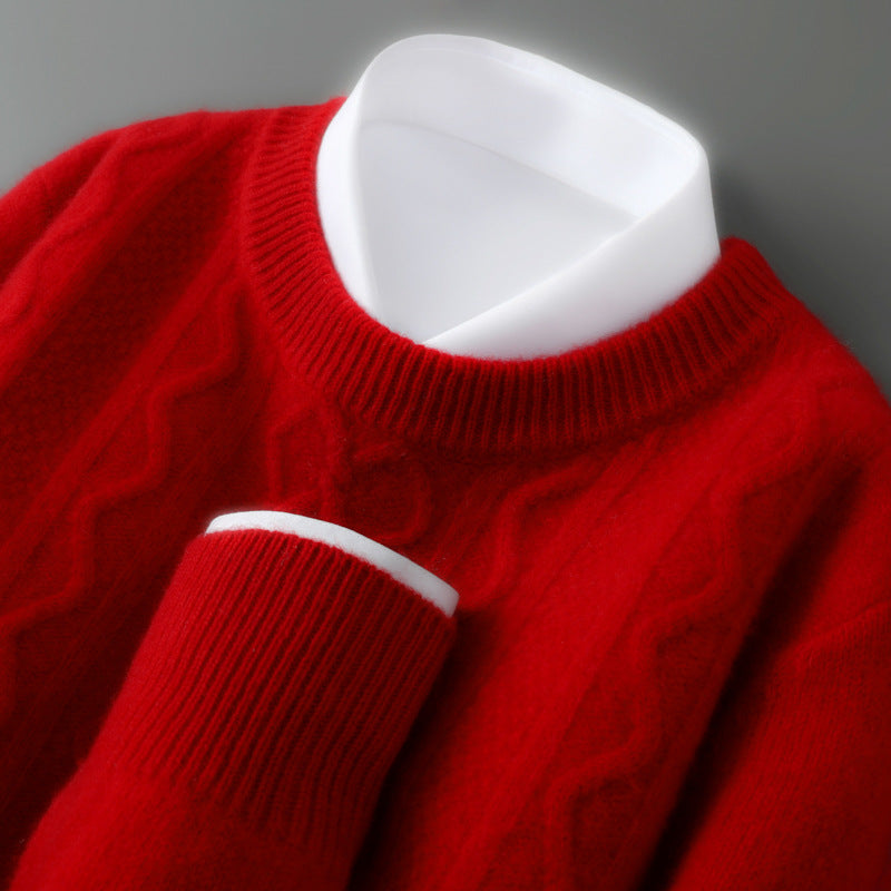 Men's Cashmere Sweater - Luxurious Comfort and Style Red