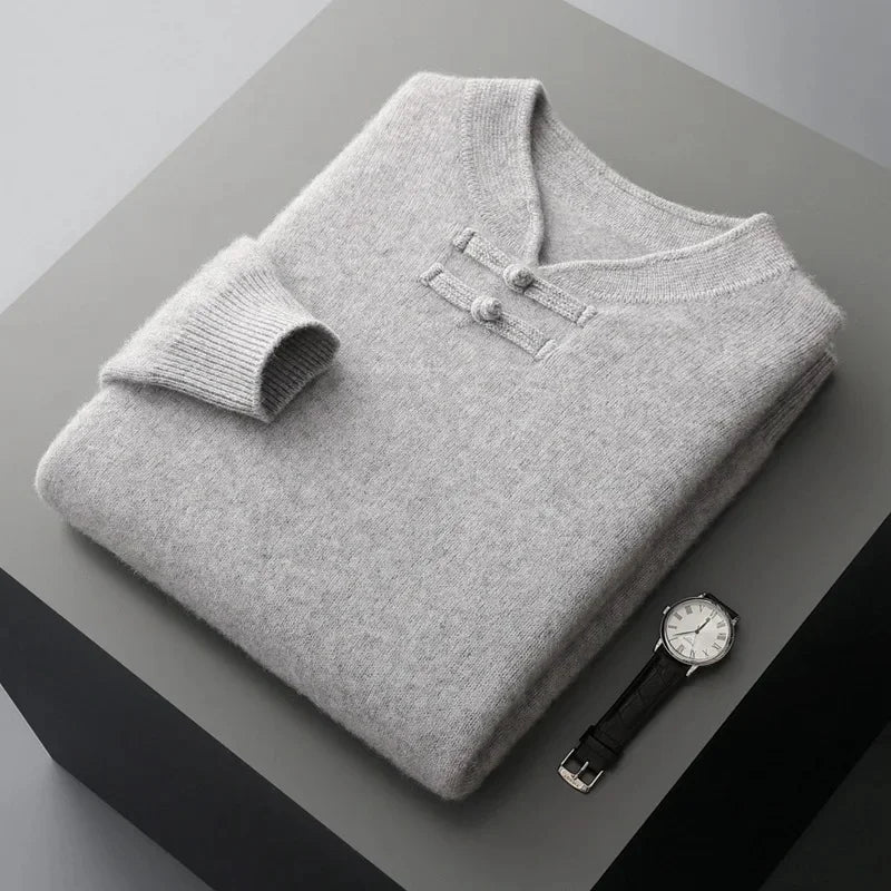 Men's Cashmere Sweater - Luxurious Comfort and Style Light Gray