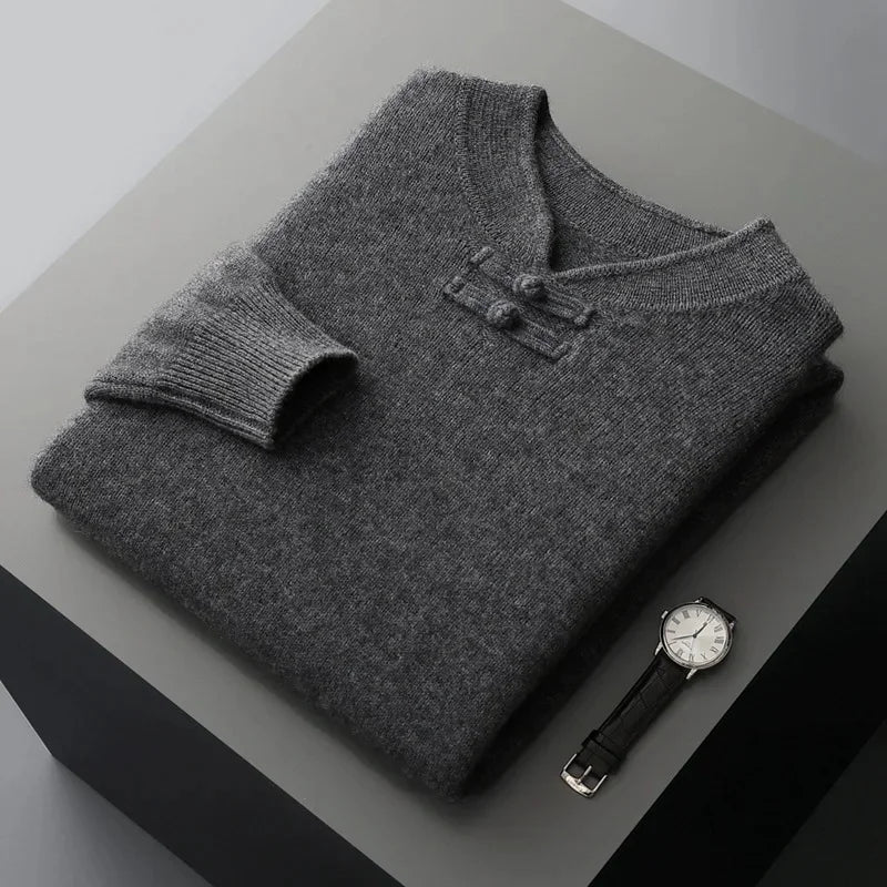 Men's Cashmere Sweater - Luxurious Comfort and Style Dark Gray