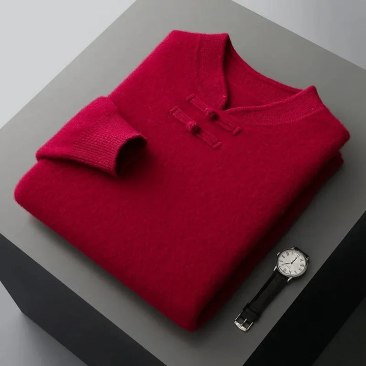 Men's Cashmere Sweater - Luxurious Comfort and Style Burgundy