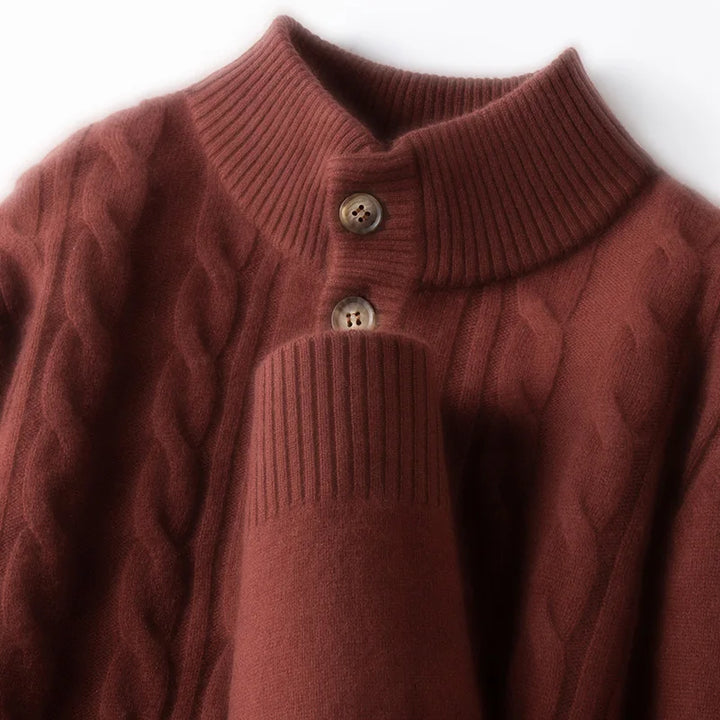 Men's Cashmere Sweater - Luxurious Comfort and Style Burgundy