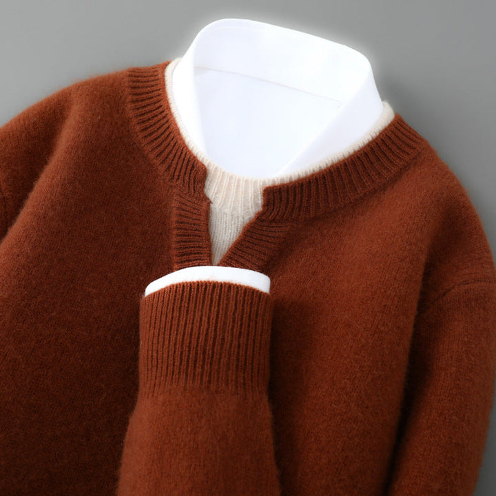Men's Cashmere Sweater - Luxurious Softness and Style Brown