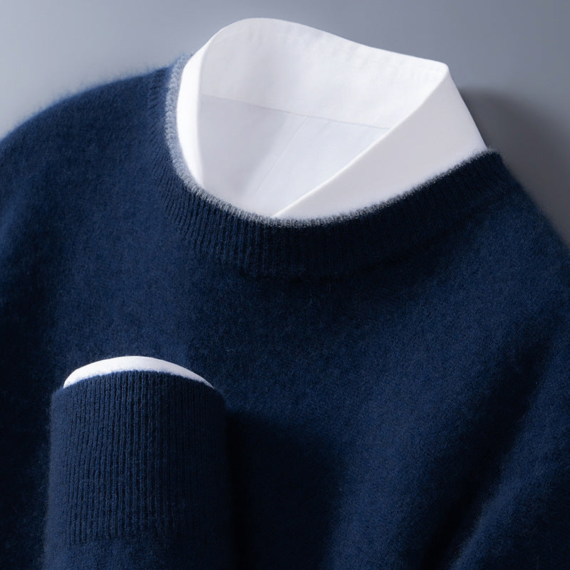 Men's Cashmere Sweater - Luxurious Softness and Style Navy Blue