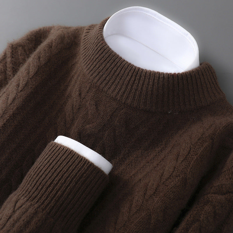 Men's Cashmere Sweater - Montaro Style Brown