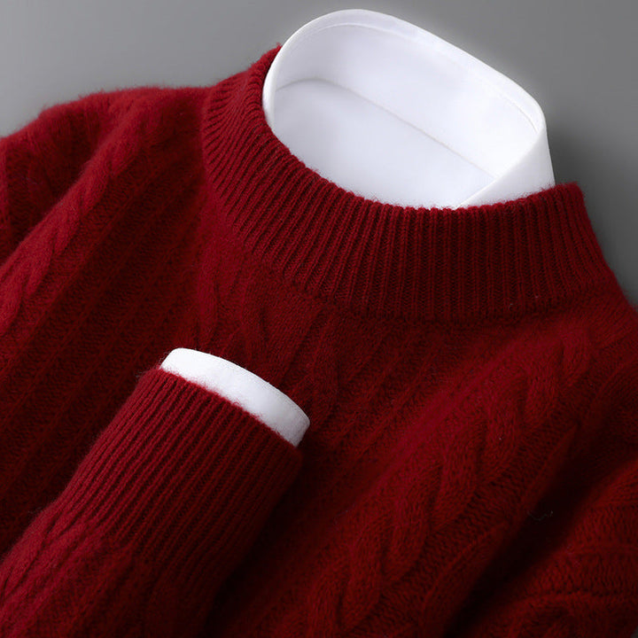 Men's Cashmere Sweater - Montaro Style Red