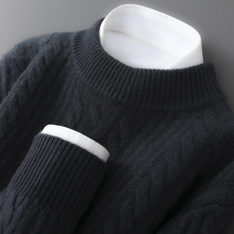 Men's Cashmere Sweater - Montaro Style Dark Gray