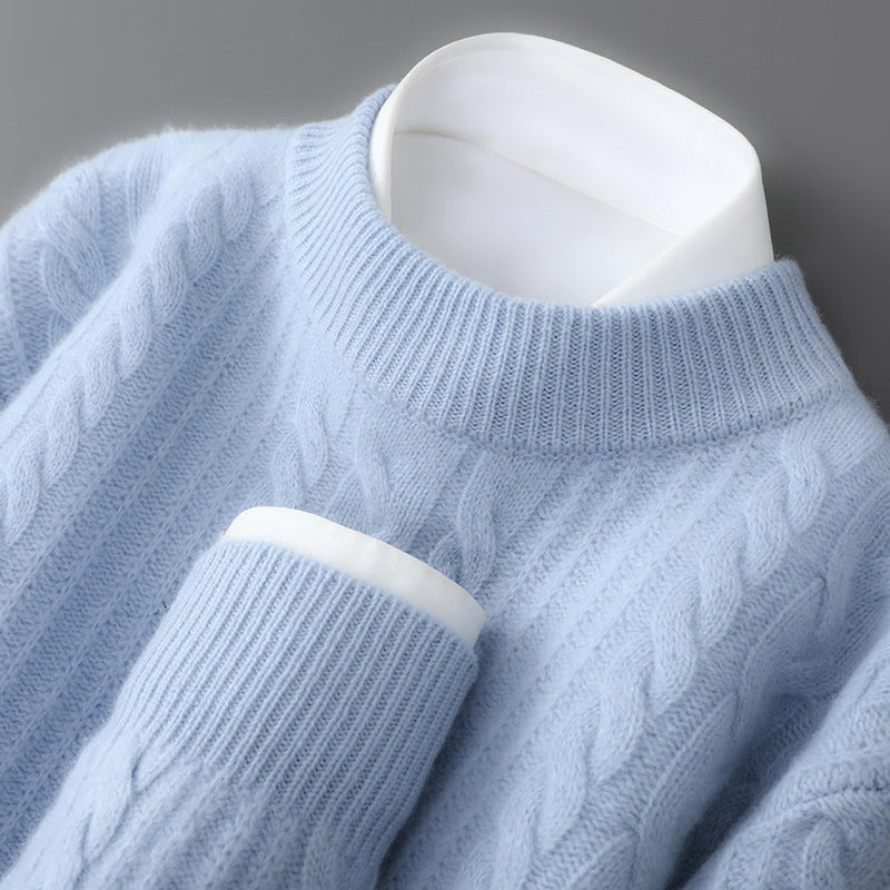 Men's Cashmere Sweater - Montaro Style Blue