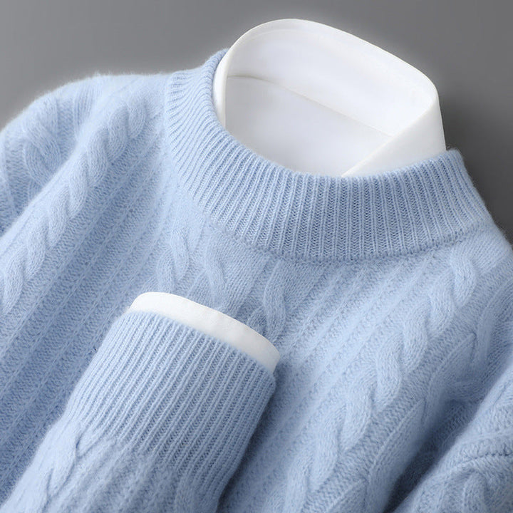 Men's Cashmere Sweater - Montaro Style Blue
