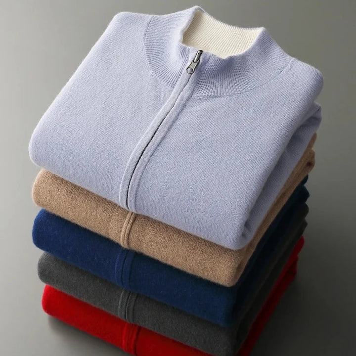Men's Cashmere Zip Cardigan