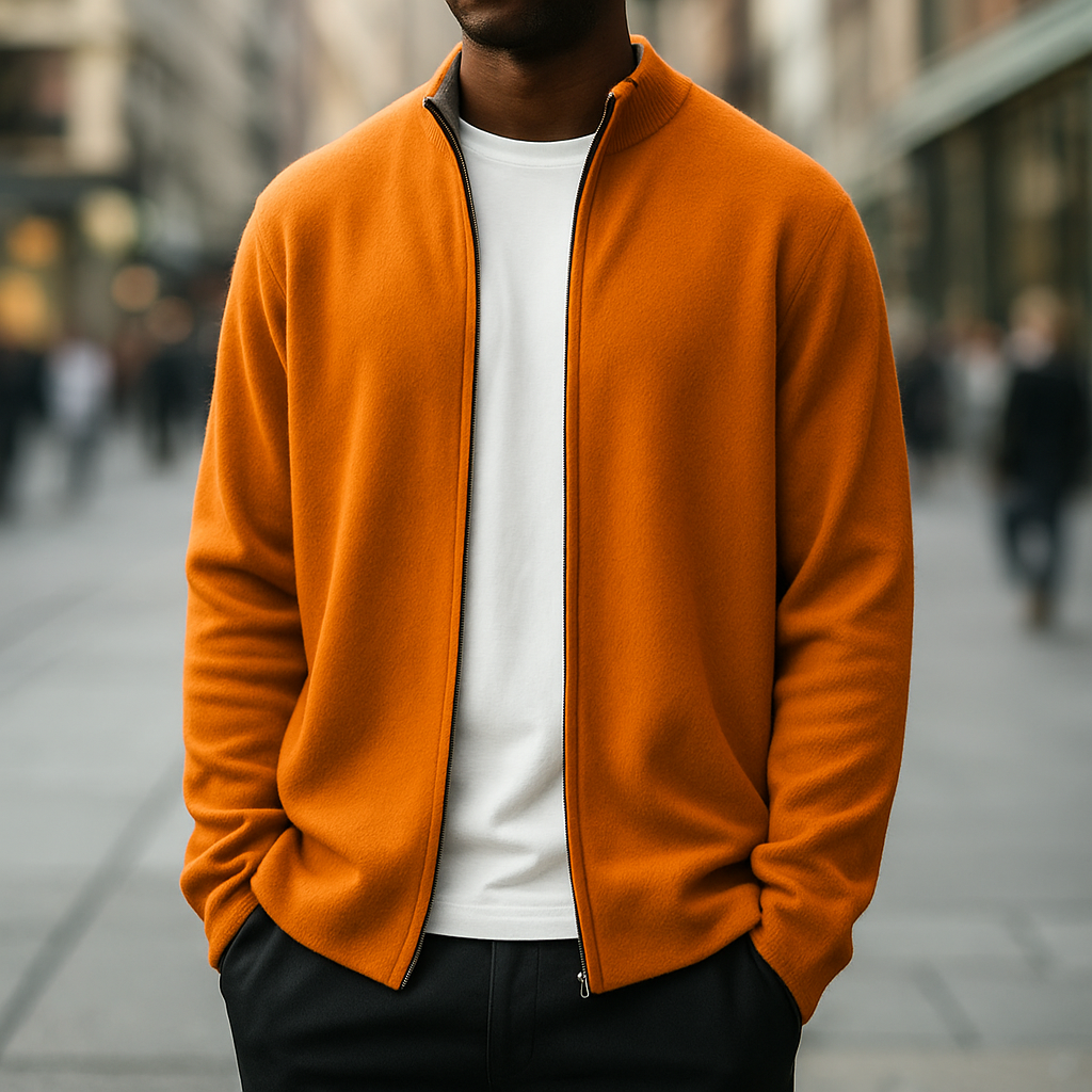 Men's Cashmere Zip Cardigan