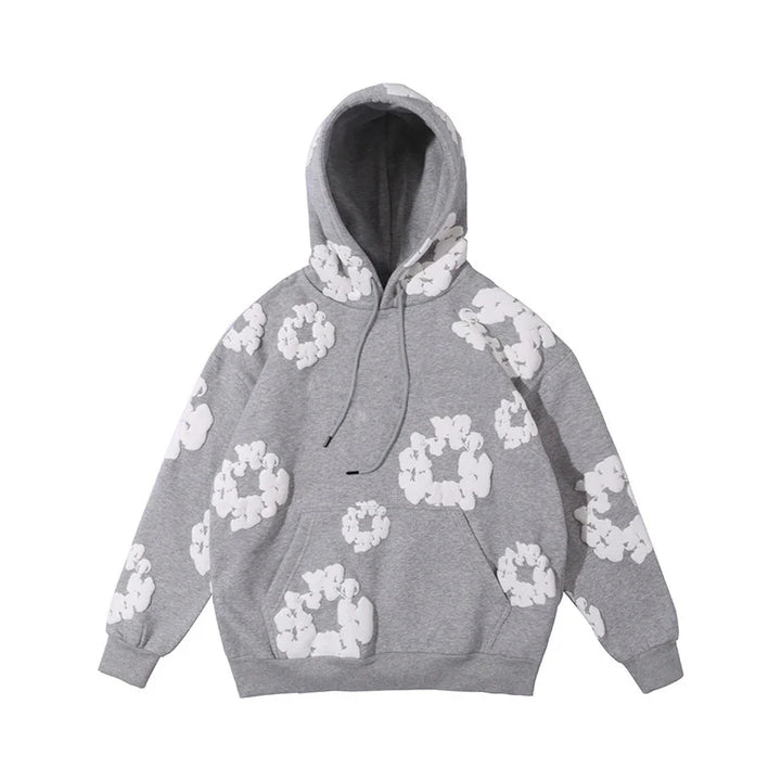 Men’s Casual Denim Tears Hoodie – Soft Hooded Sweatshirt Grey