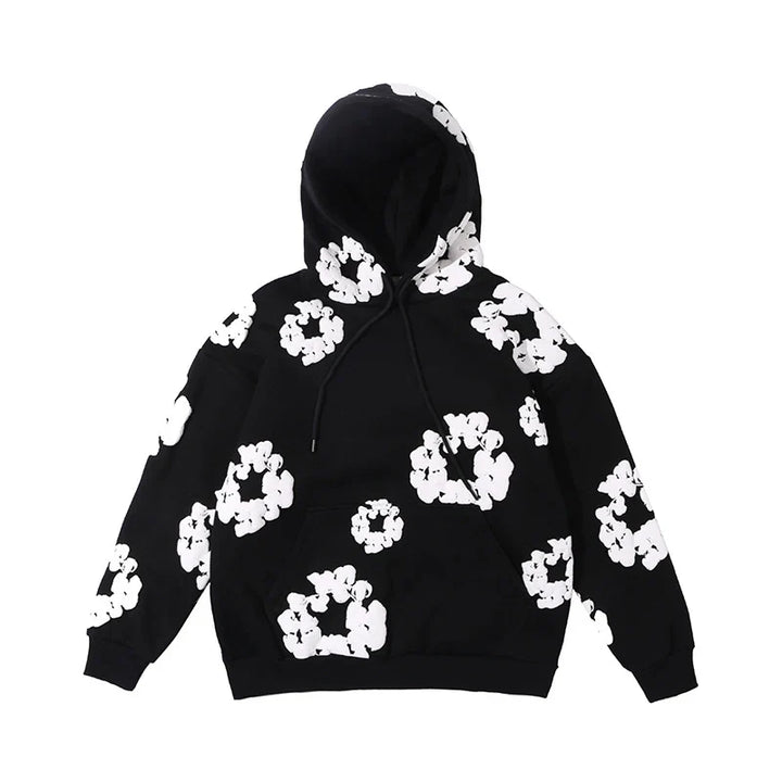 Men’s Casual Denim Tears Hoodie – Soft Hooded Sweatshirt Black