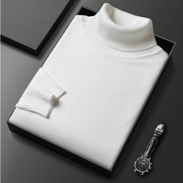 Men's Casual Knit Sweater - Soft, Warm, and Comfortable for Daily Wear WHITE