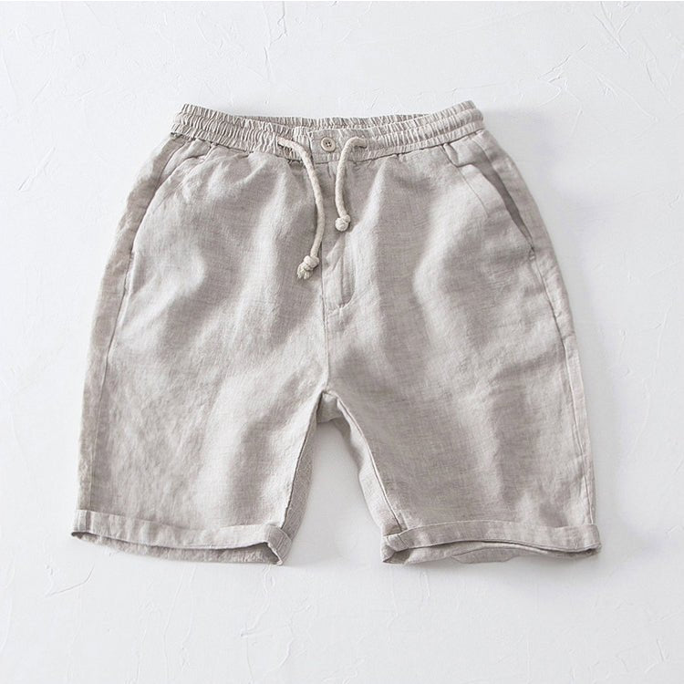 Men's Casual Linen Shorts - Paris Style Beige