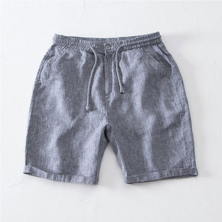 Men's Casual Linen Shorts - Paris Style Gray