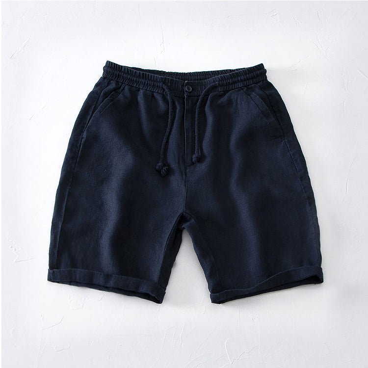 Men's Casual Linen Shorts - Paris Style Dark Blue