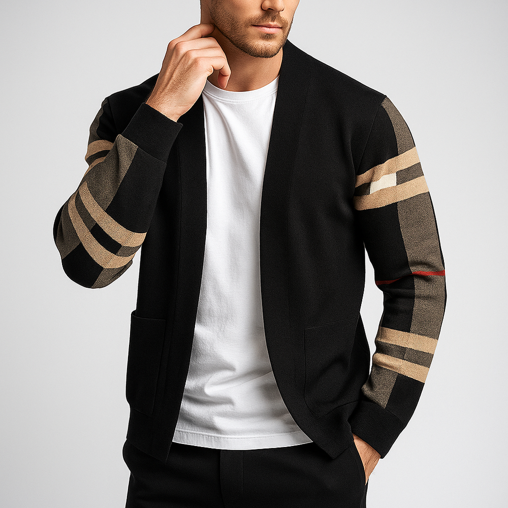 Men's Classic Cardigan - Timeless Style and Comfort Black