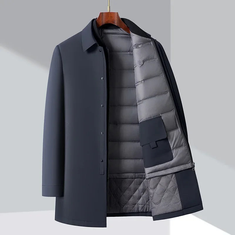 Men's Classic Kennington Trench Coat Jacket Navy