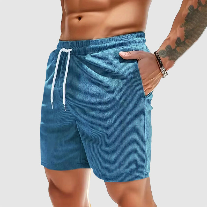 Men's Corduroy Shorts - Elastic Waist Casual Comfort Fit-MODAUTLET