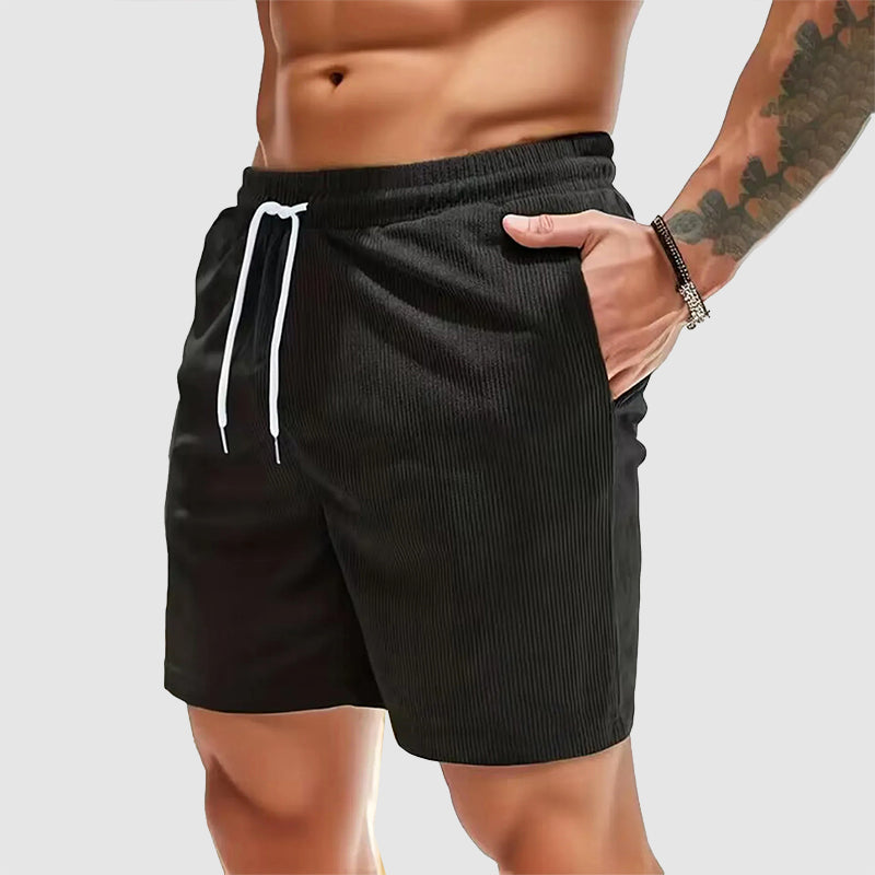 Men's Corduroy Shorts - Elastic Waist Casual Comfort Fit-MODAUTLET