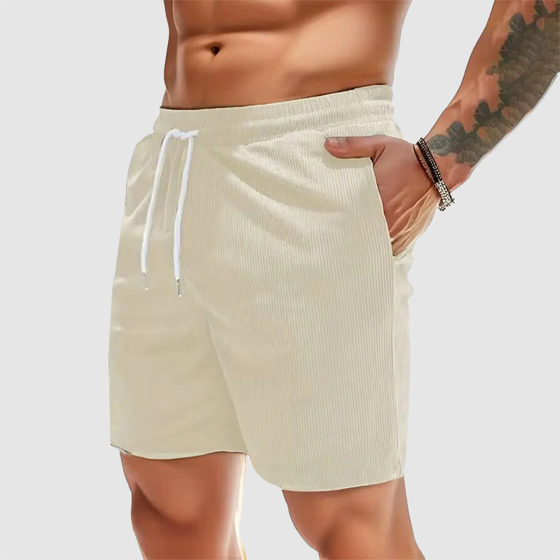 Men's Corduroy Shorts - Elastic Waist Casual Comfort Fit-MODAUTLET