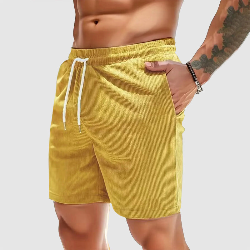 Men's Corduroy Shorts - Elastic Waist Casual Comfort Fit-MODAUTLET