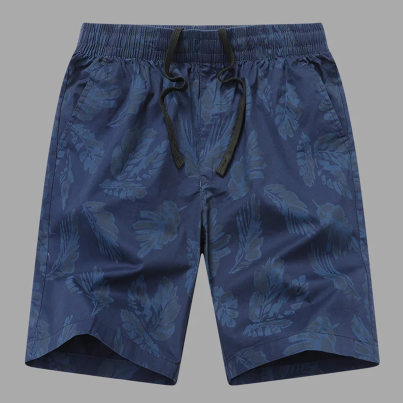 Men's Cotton Palmline Shorts - Comfortable and Stylish Summer Wear Ocean Blue