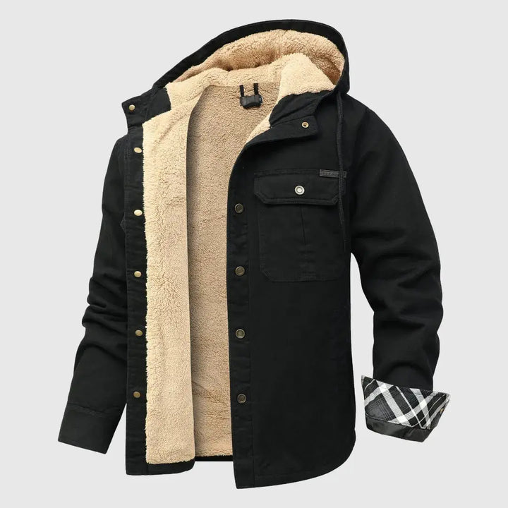 Men's Cozy Sherpa Fleece Jacket Black