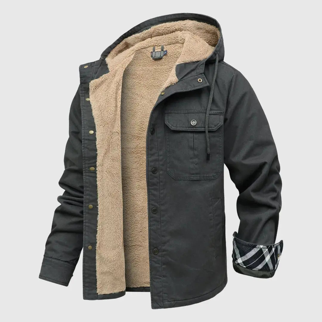 Men's Cozy Sherpa Fleece Jacket Gray