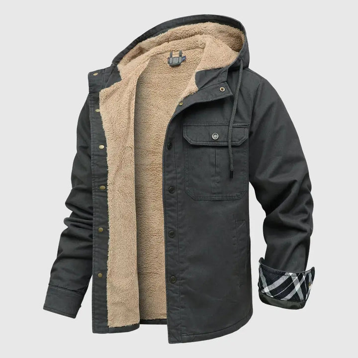 Men's Cozy Sherpa Fleece Jacket Gray