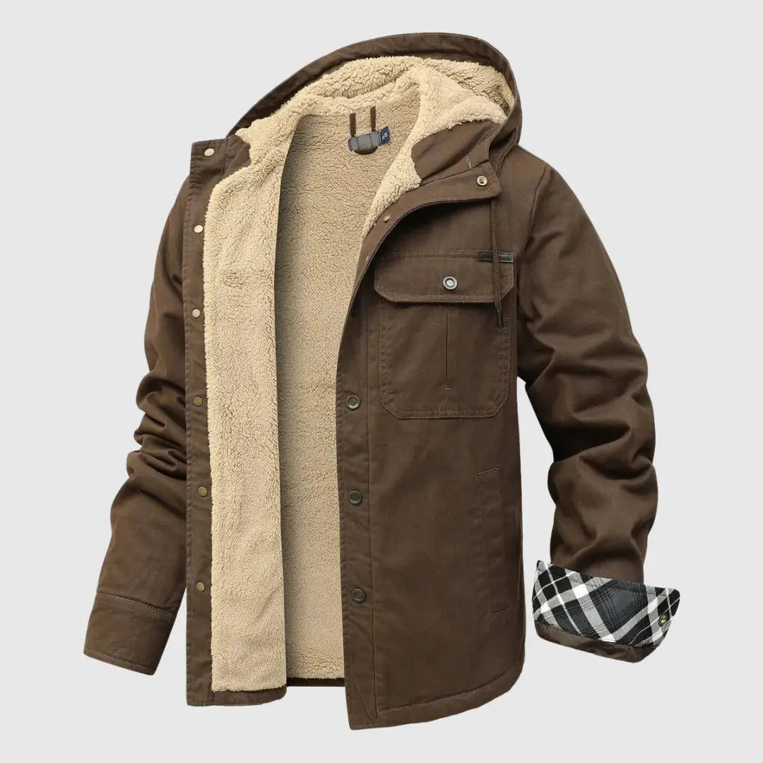 Men's Cozy Sherpa Fleece Jacket Brown